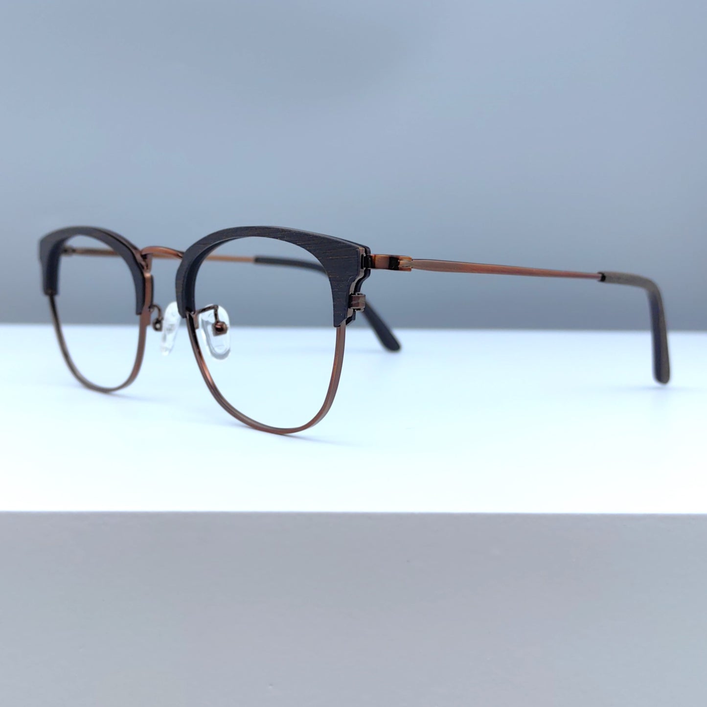 Wooden & Pure Titanium Browline Eyeglasses EO-8106