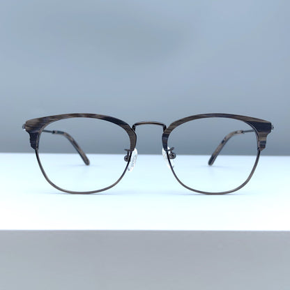 Wooden & Pure Titanium Browline Eyeglasses EO-8106