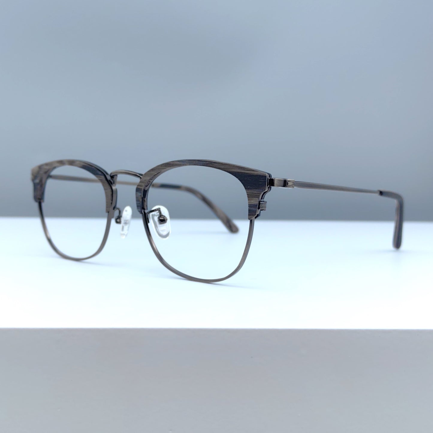 Wooden & Pure Titanium Browline Eyeglasses EO-8106