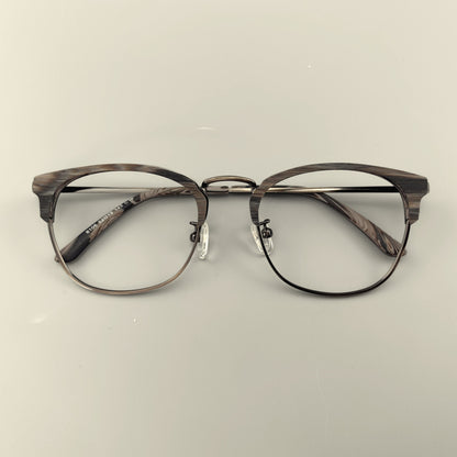 Wooden & Pure Titanium Browline Eyeglasses EO-8106