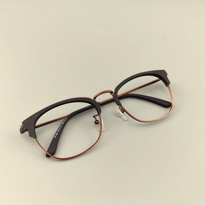 Wooden & Pure Titanium Browline Eyeglasses EO-8106