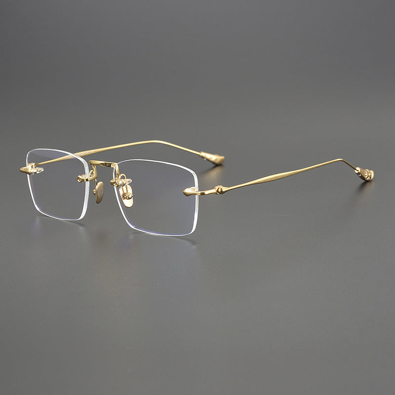 Chrome Hearts-Inspired rimless square glasses | Japanese Craftsmanship Pure Titanium Square Frames