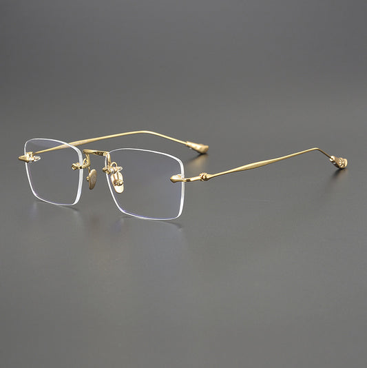 Chrome Hearts-Inspired rimless square glasses | Japanese Craftsmanship Pure Titanium Square Frames