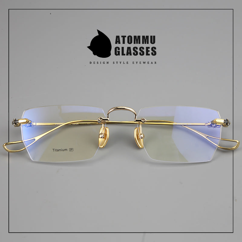 Designer rimless eyeglass frames on sale