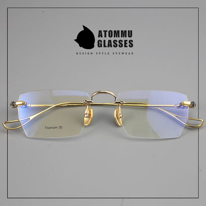 Designer Pure Titanium Rimless Eyeglasses - EO-637