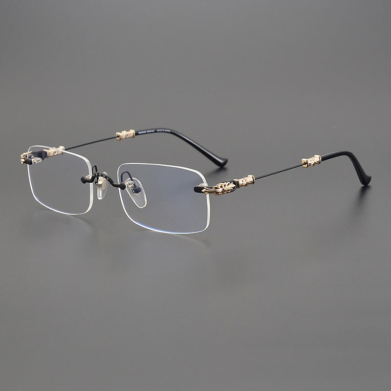 Chrome Hearts Rimless Titanium Glasses | Lightweight Square Frames for Men