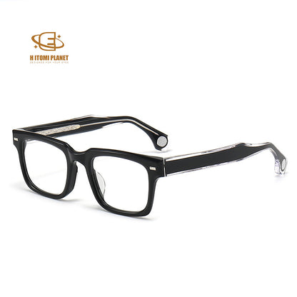 Bold 8.0mm Acetate Eyeglass Frame | Square-Cut Design | Unisex Blue Light Blocking Glasses for High Prescription