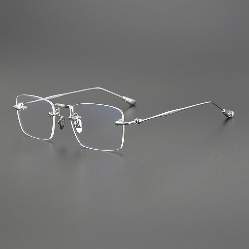 Chrome Hearts-Inspired rimless square glasses | Japanese Craftsmanship Pure Titanium Square Frames