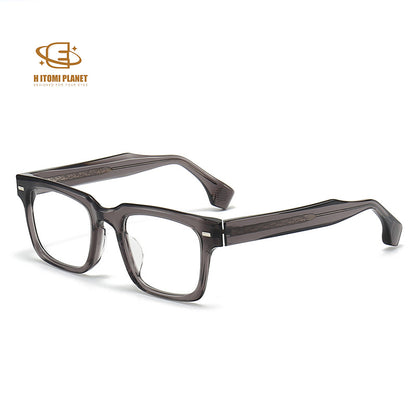 Bold 8.0mm Acetate Eyeglass Frame | Square-Cut Design | Unisex Blue Light Blocking Glasses for High Prescription