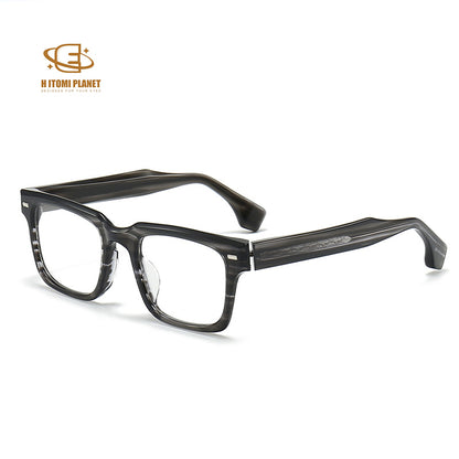 Bold 8.0mm Acetate Eyeglass Frame | Square-Cut Design | Unisex Blue Light Blocking Glasses for High Prescription