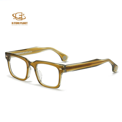 Bold 8.0mm Acetate Eyeglass Frame | Square-Cut Design | Unisex Blue Light Blocking Glasses for High Prescription