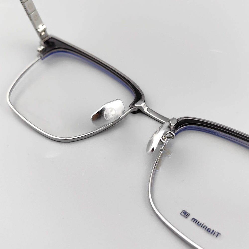 Acetate & pure titanium design Browline glasses frame EO - 650 - HP eyeglasses