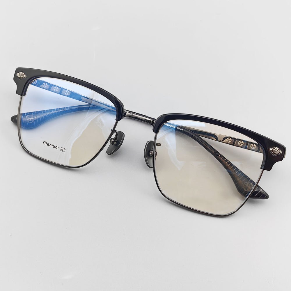 Acetate & pure titanium design Browline glasses frame EO - 650 - HP eyeglasses