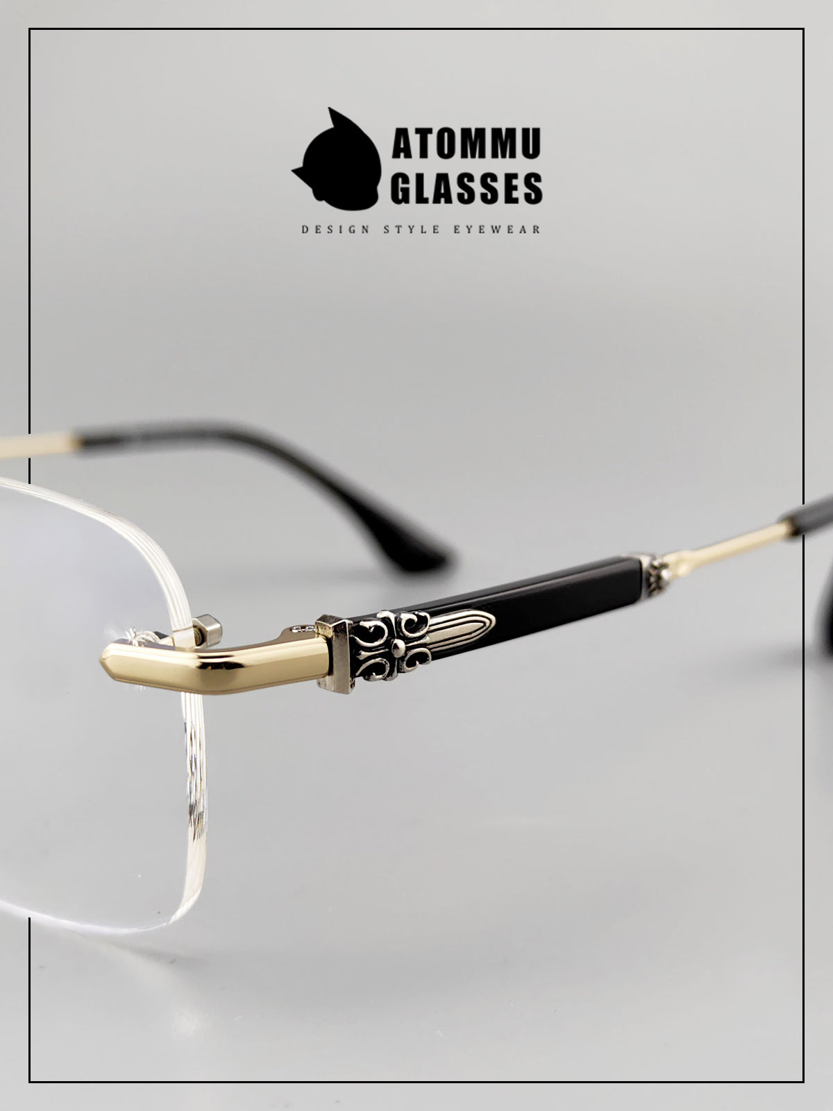 Frameless EyeGlasses for Business | Titanium and Acetate Blend Frame - EO-699