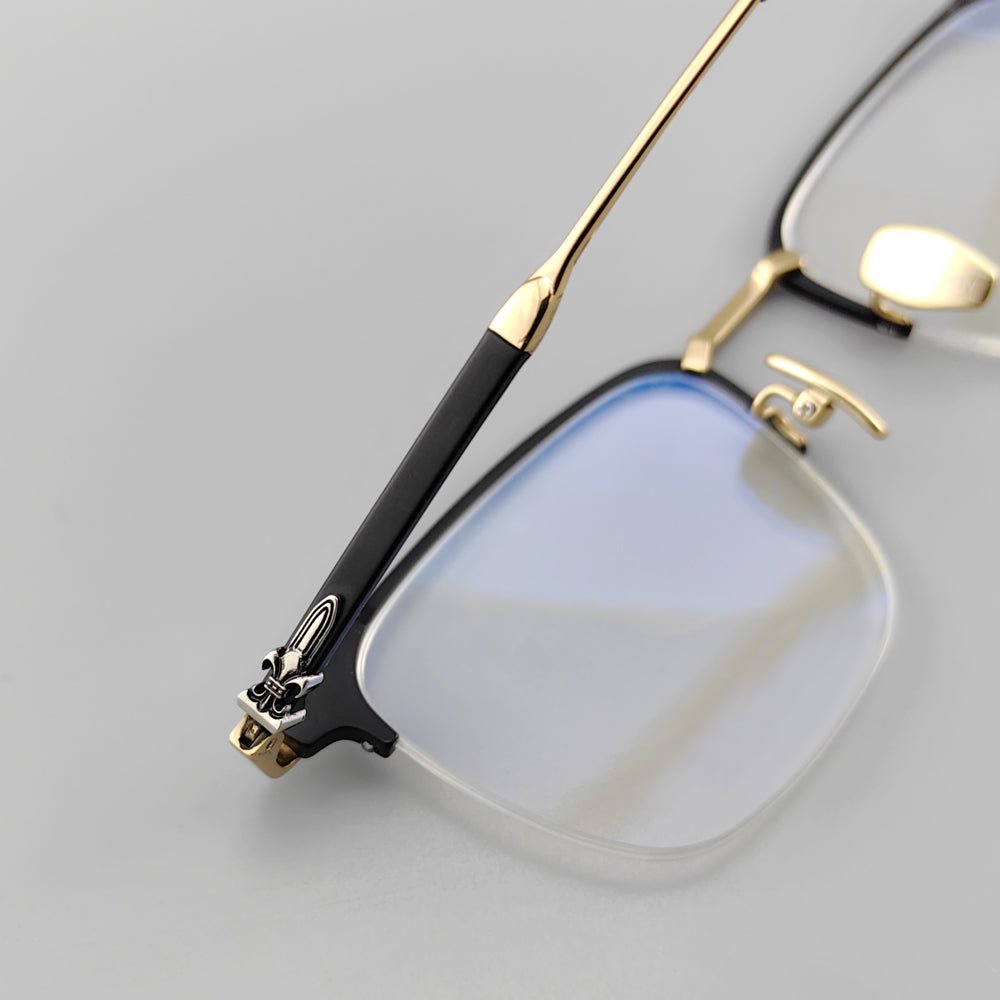 Black & Gold Browline Eyeglasses - EO - 737 - HP eyeglasses