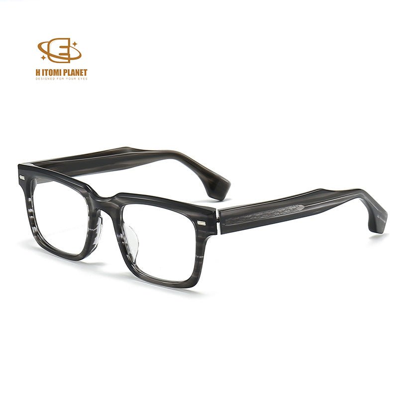 Bold 8.0mm Acetate Eyeglass Frame | Square - Cut Design | Unisex Blue Light Blocking Glasses for High Prescription - HP eyeglasses