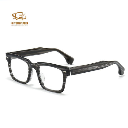 Bold 8.0mm Acetate Eyeglass Frame | Square - Cut Design | Unisex Blue Light Blocking Glasses for High Prescription - HP eyeglasses