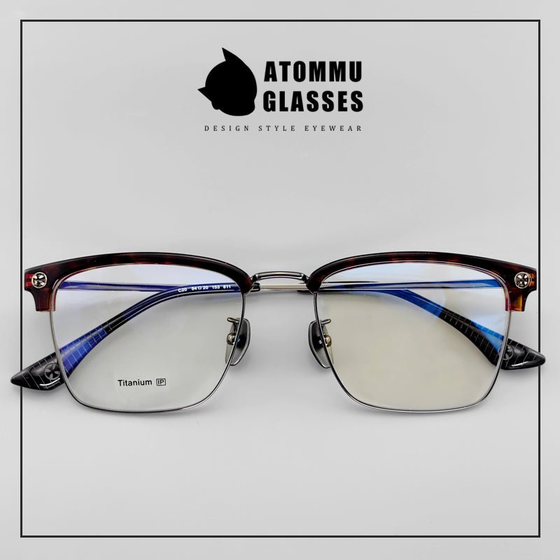 Browline Eyeglasses - Elegant and Lightweight Pure Titanium Browline Frames - EO - 811 - HP eyeglasses