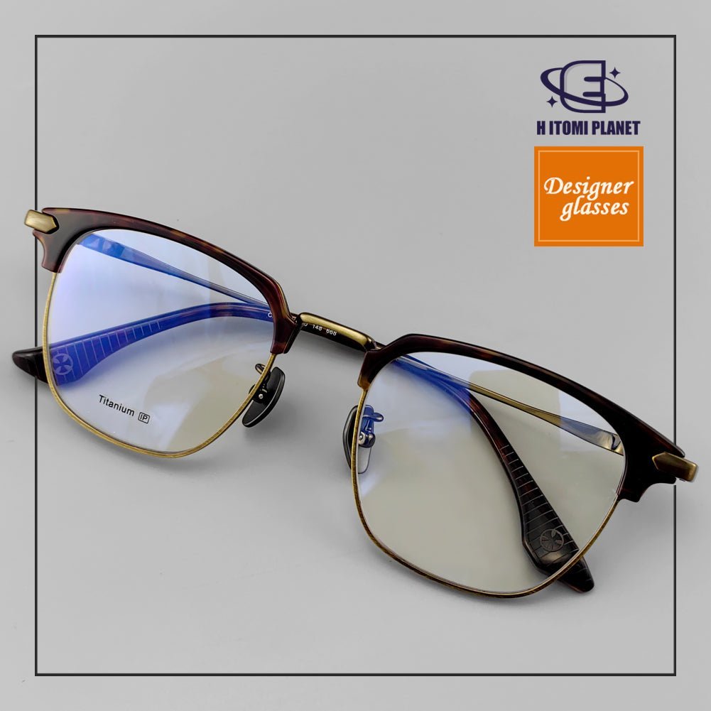 Browline Optical Glasses | Pure Titanium Frame with Acetate Design | HPGlasses EO - 668 - HP eyeglasses