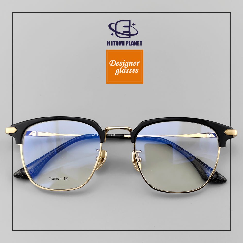 Browline Optical Glasses | Pure Titanium Frame with Acetate Design | HPGlasses EO - 668 - HP eyeglasses