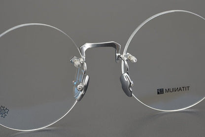 Chrome Hearts - Inspired Luxury round rimless glasses | Pure Titanium Round Frames for Men & Women - HP eyeglasses