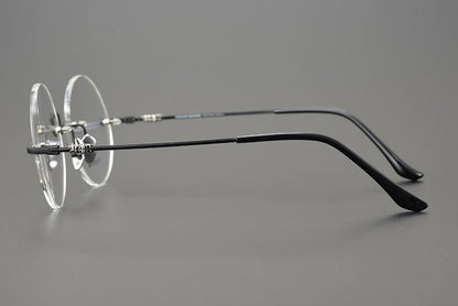 Chrome Hearts - Inspired Luxury round rimless glasses | Pure Titanium Round Frames for Men & Women - HP eyeglasses