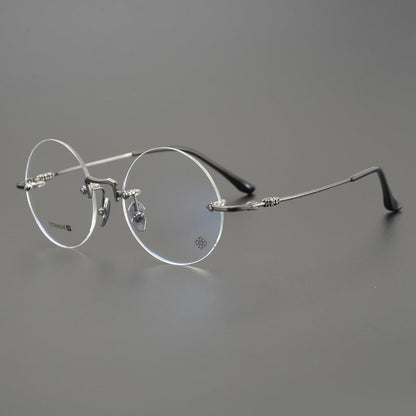 Chrome Hearts - Inspired Luxury round rimless glasses | Pure Titanium Round Frames for Men & Women - HP eyeglasses