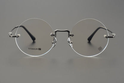 Chrome Hearts - Inspired Luxury round rimless glasses | Pure Titanium Round Frames for Men & Women - HP eyeglasses