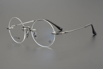 Chrome Hearts - Inspired Luxury round rimless glasses | Pure Titanium Round Frames for Men & Women - HP eyeglasses