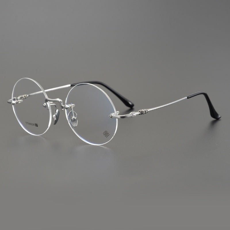 Chrome Hearts - Inspired Luxury round rimless glasses | Ultra - Light Pure Titanium Round Frames for Men & Women - HP eyeglasses