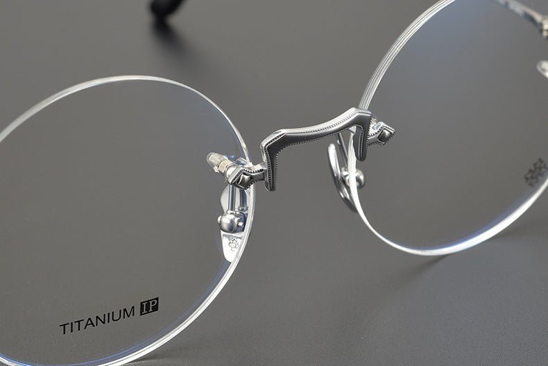 Chrome Hearts - Inspired Luxury round rimless glasses | Ultra - Light Pure Titanium Round Frames for Men & Women - HP eyeglasses