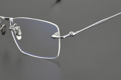 Chrome Hearts - Inspired rimless square glasses | Japanese Craftsmanship Pure Titanium Square Frames - HP eyeglasses