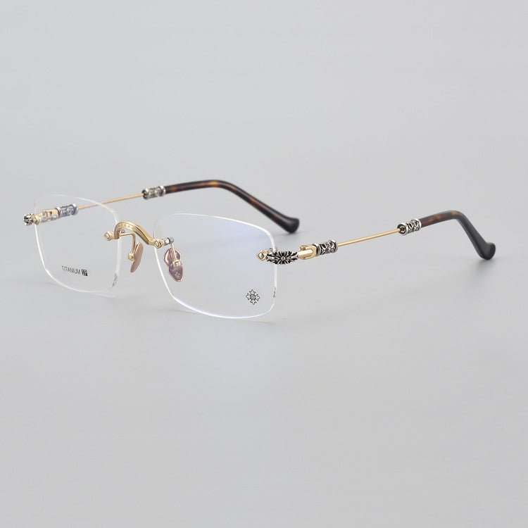 Chrome Hearts - Inspired Titanium Rimless Glasses | Retro Business Frames for Men & Women - HP eyeglasses