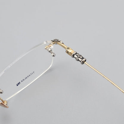 Chrome Hearts - Inspired Titanium Rimless Glasses | Retro Business Frames for Men & Women - HP eyeglasses