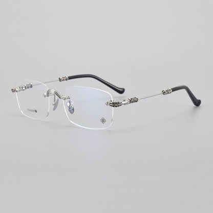 Chrome Hearts - Inspired Titanium Rimless Glasses | Retro Business Frames for Men & Women - HP eyeglasses