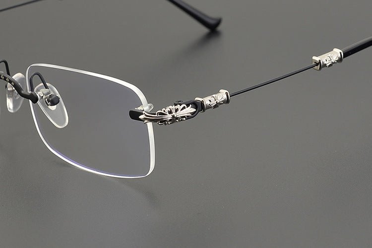 Chrome Hearts Rimless Titanium Glasses | Lightweight Square Frames for Men - HP eyeglasses