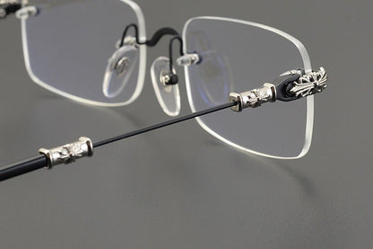 Chrome Hearts Rimless Titanium Glasses | Lightweight Square Frames for Men - HP eyeglasses