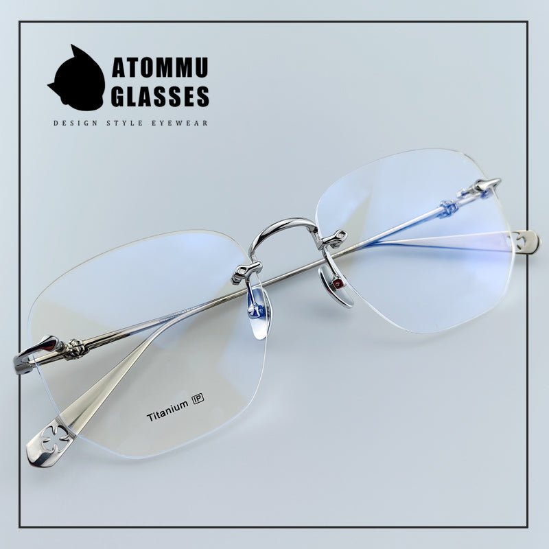 Chrome Hearts Style Frameless Glasses | Lightweight Titanium Frame | Polygonal Lenses - EO - 695 - HP eyeglasses