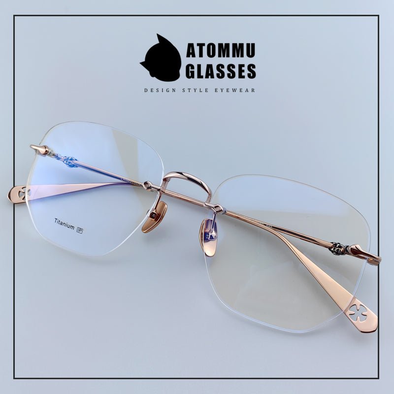 Chrome Hearts Style Frameless Glasses | Lightweight Titanium Frame | Polygonal Lenses - EO - 695 - HP eyeglasses