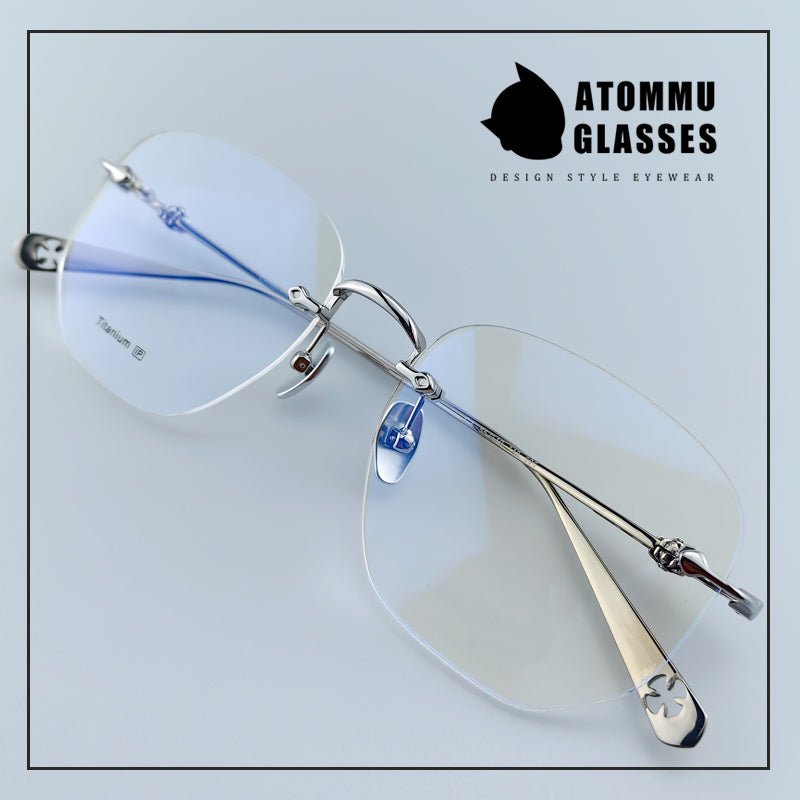 Chrome Hearts Style Frameless Glasses | Lightweight Titanium Frame | Polygonal Lenses - EO - 695 - HP eyeglasses