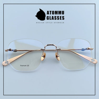 Chrome Hearts Style Frameless Glasses | Lightweight Titanium Frame | Polygonal Lenses - EO - 695 - HP eyeglasses