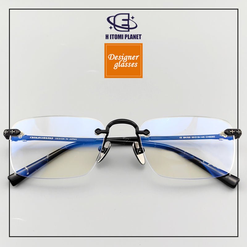 Chrome Hearts Style Rimless Glasses for Men - Pure Titanium Frame - EO - 8085 - HP eyeglasses