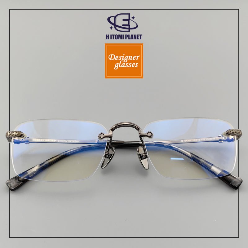 Chrome Hearts Style Rimless Glasses for Men - Pure Titanium Frame - EO - 8085 - HP eyeglasses