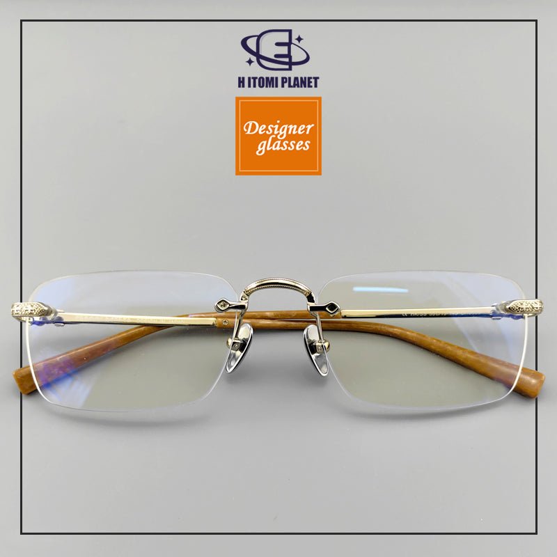 Chrome Hearts Style Rimless Glasses for Men - Pure Titanium Frame - EO - 8085 - HP eyeglasses