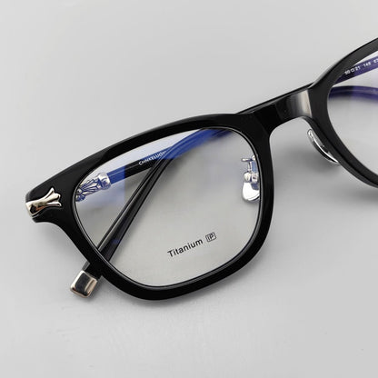 Classic Design Black Acetate Eyeglass Frame - EO 672 - HP eyeglasses