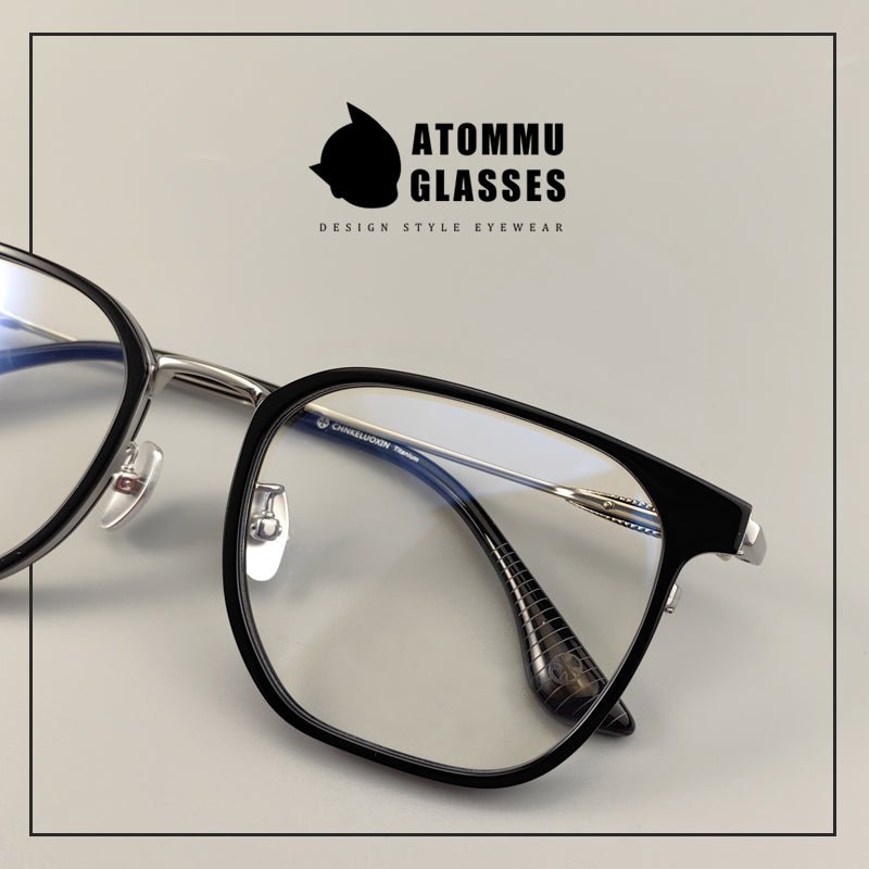 Classic titanium brow full - frame glasses with customizable optical lenses and anti - blue light lenses - EO - 771 - HP eyeglasses