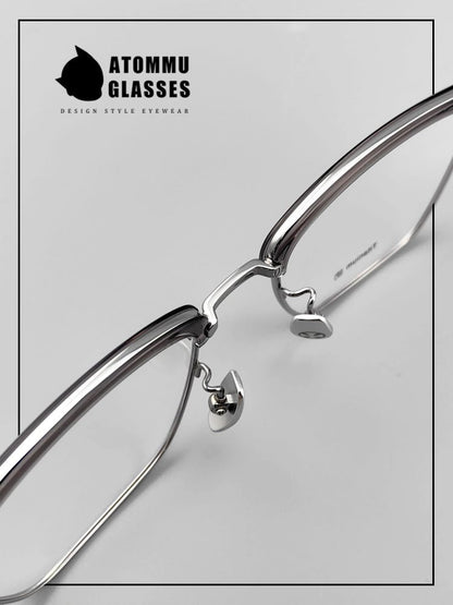 Classic Titanium Browline Eyeglasses: Precision Craftsmanship with Accordion - style Temple Arms - EO - 722 - HP eyeglasses