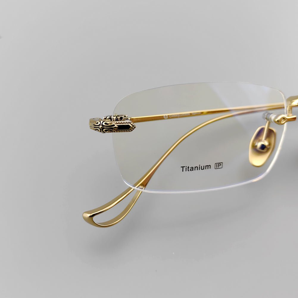 Designer Pure Titanium Rimless Eyeglasses - EO - 637 - HP eyeglasses