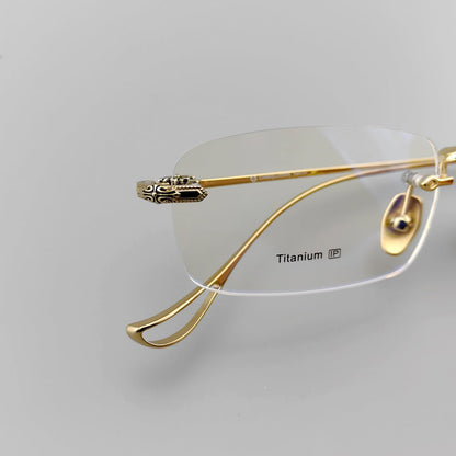 Designer Pure Titanium Rimless Eyeglasses - EO - 637 - HP eyeglasses