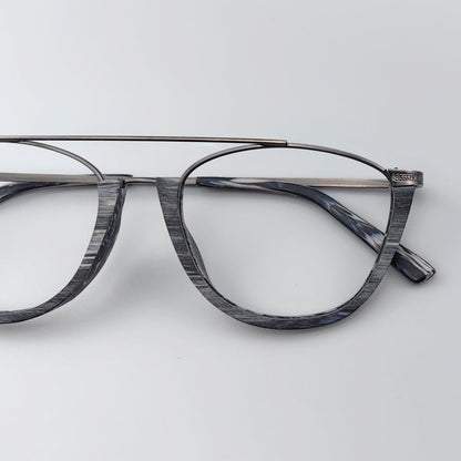 Double Bridge Wooden Glasses Frame EO - 5351 - HP eyeglasses